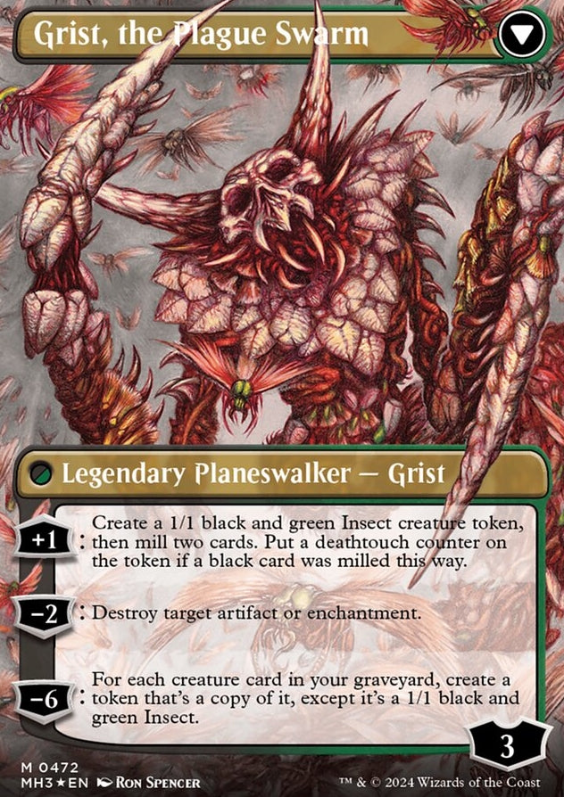 Grist, Voracious Larva // Grist, the Plague Swarm [#0472 Textured Foil] (MH3-M)