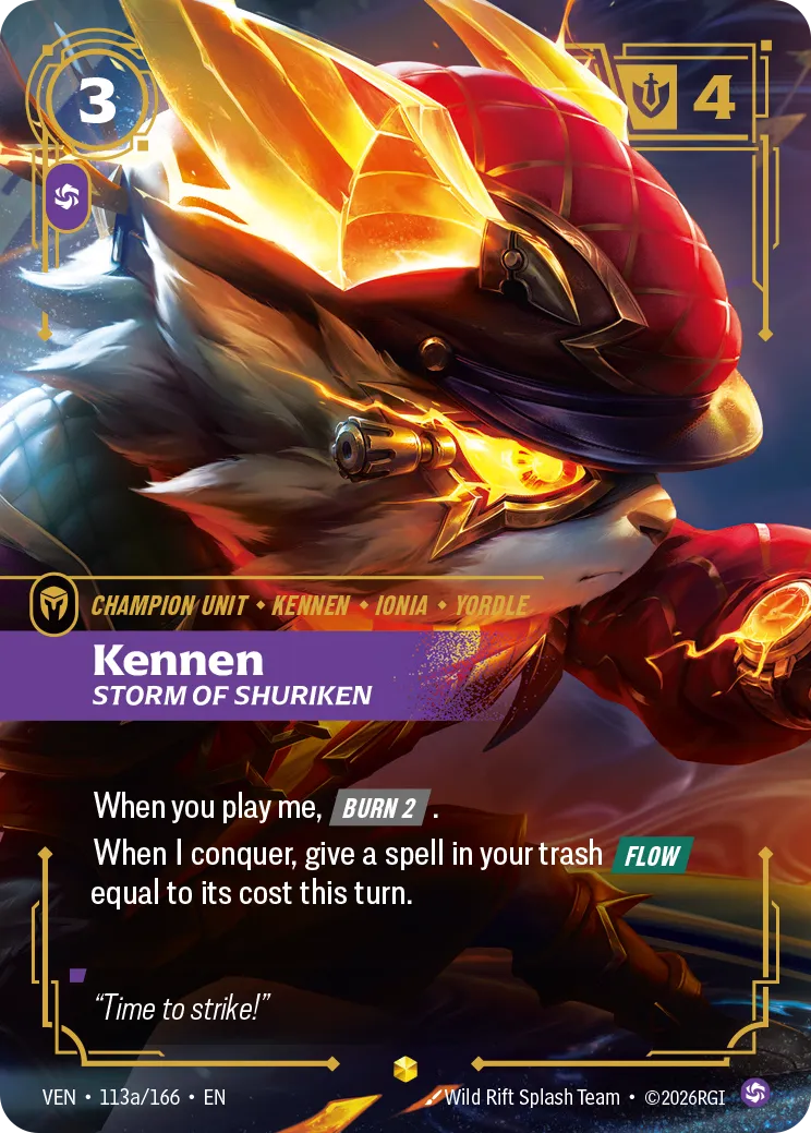 Kennen, Storm of Shuriken (Alternate Art) - 113a/166 (VEN) Epic