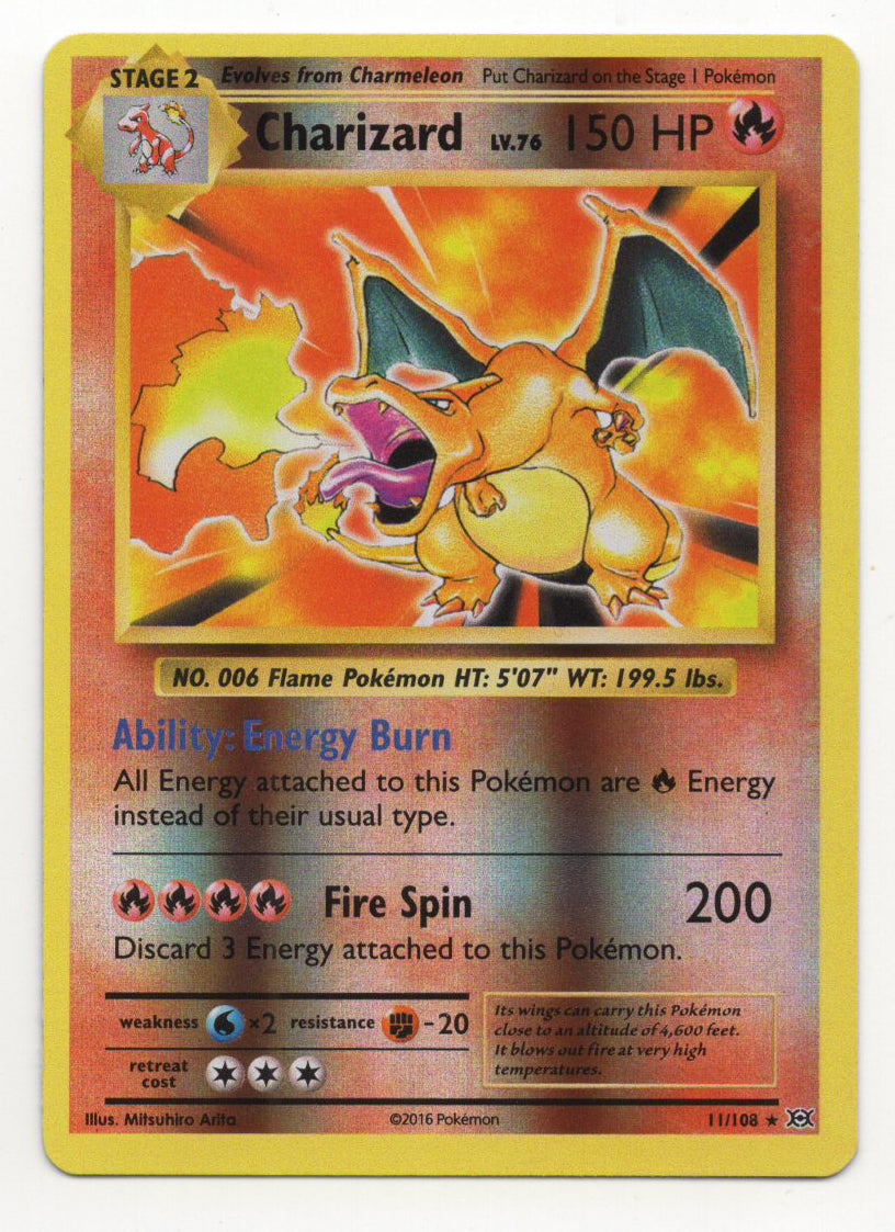 Charizard - 011/108 (EVO) Reverse Holo Foil Light Play