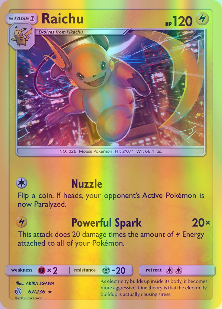 Raichu - 067/236 (CEC) Rare - Near Mint Reverse Holofoil