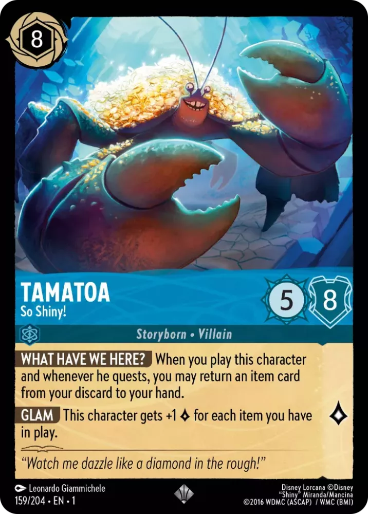 Tamatoa - So Shiny! (The First Chapter 159/204) Super Rare - Near Mint