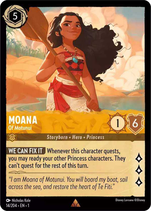 Moana - Of Motunui (The First Chapter 14/204) Rare - Near Mint