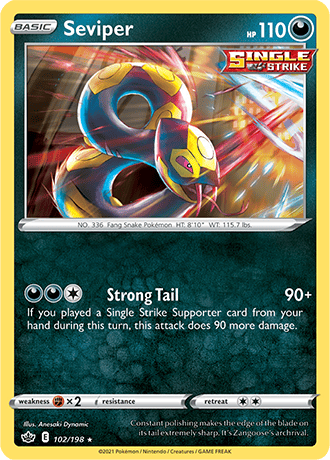 Seviper - 102/198 (SWSH06) Rare - Near Mint