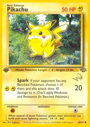 Pikachu - 60/64 (JU) Promo - Near Mint 1st Edition WOTC Promo