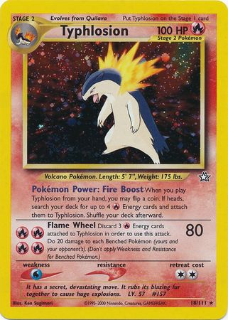 Typhlosion - 18/111 (N1) Holo Rare - Damaged Unlimited Holofoil