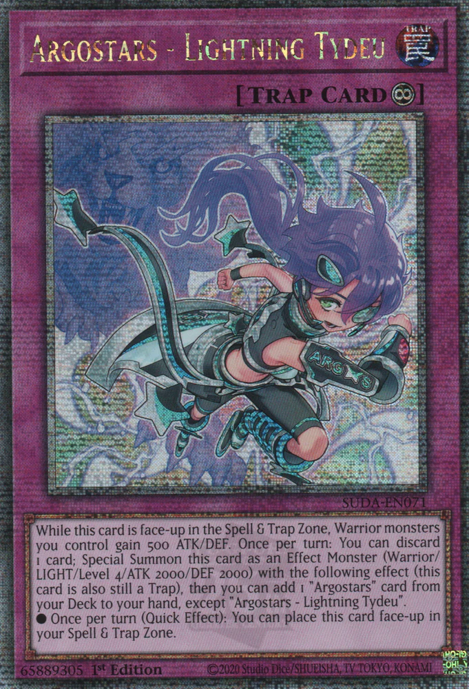 Argostars - Lightning Tydeu (SUDA-EN071) Quarter Century Secret Rare - Near Mint 1st Edition