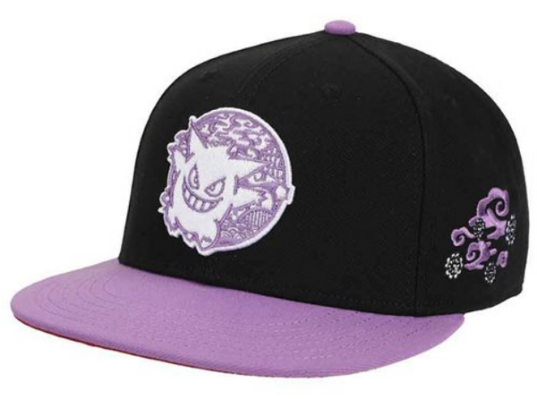 Pokemon Gengar Embroidered Flat Bill Snapback Hat