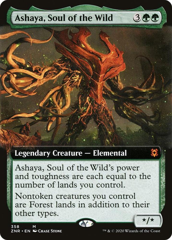 Ashaya, Soul of the Wild [#358 Extended Art] (ZNR-M-FOIL) Light Play