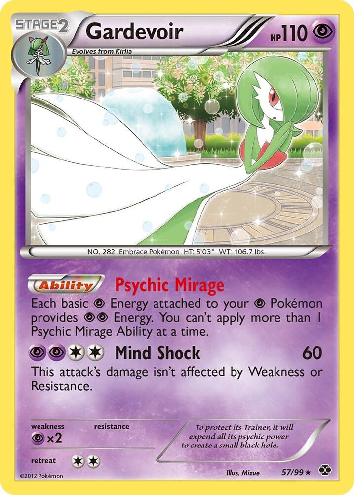 Gardevoir - 57/99 (NXD) Reverse Holo Rare - Light Play