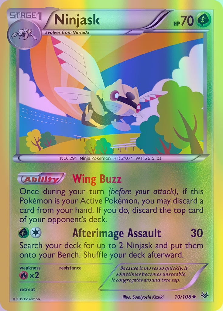 Ninjask - 010/108 (ROS) Uncommon - Near Mint Reverse Holofoil