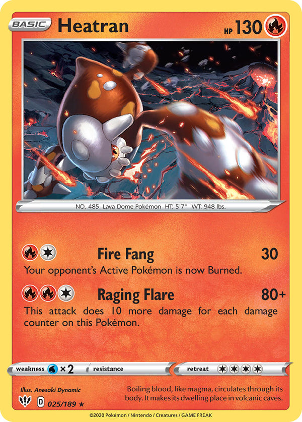 Heatran - 025/189 (SWSH03) Holo Rare - Near Mint Holofoil