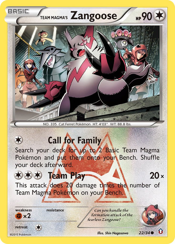 Team Magma's Zangoose - 022/034 (DCR) Common - Near Mint