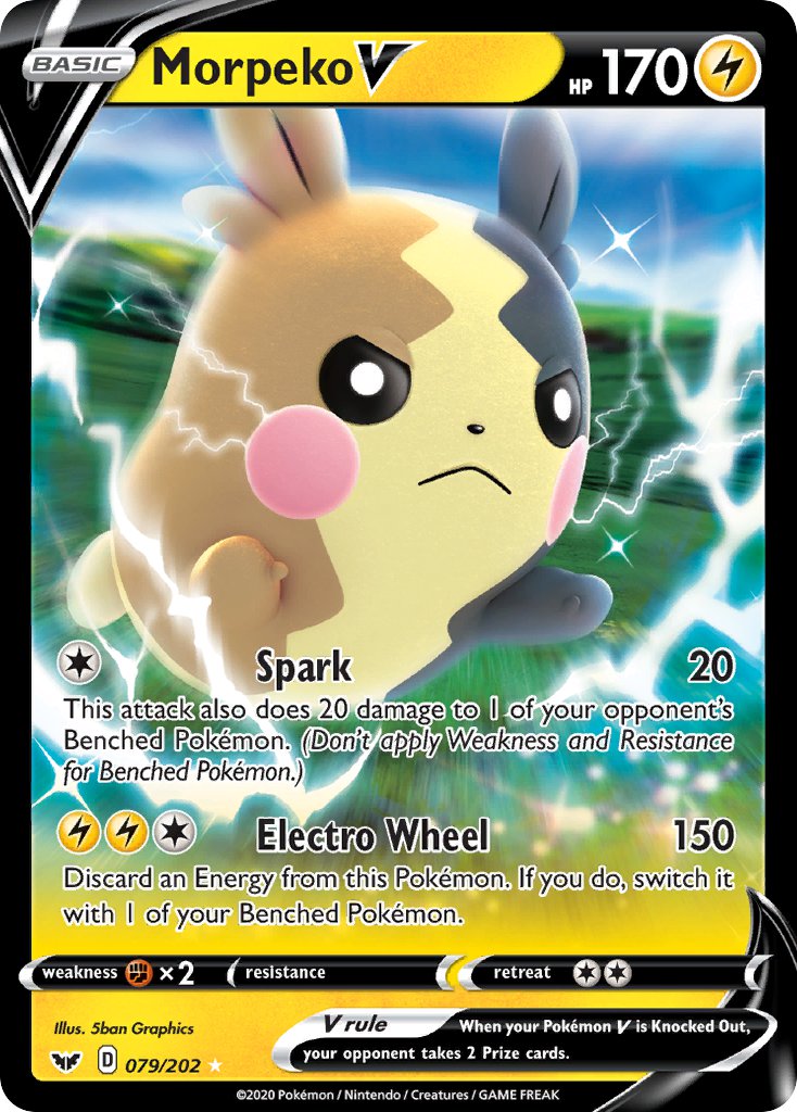 Morpeko V - 079/202 (SWSH01) Ultra Rare - Near Mint Holofoil