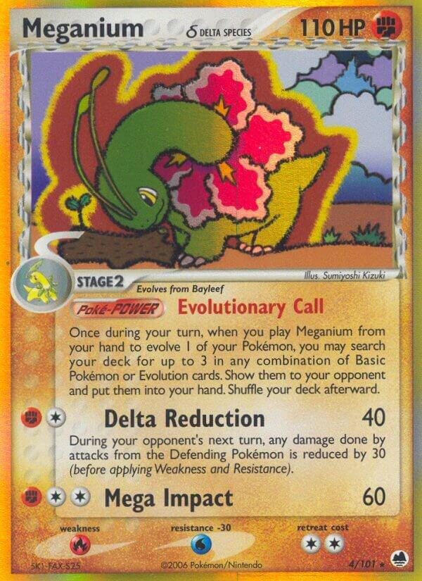 Meganium (Delta Species) - 4/101 (DF) Holo Rare - Damaged Unlimited