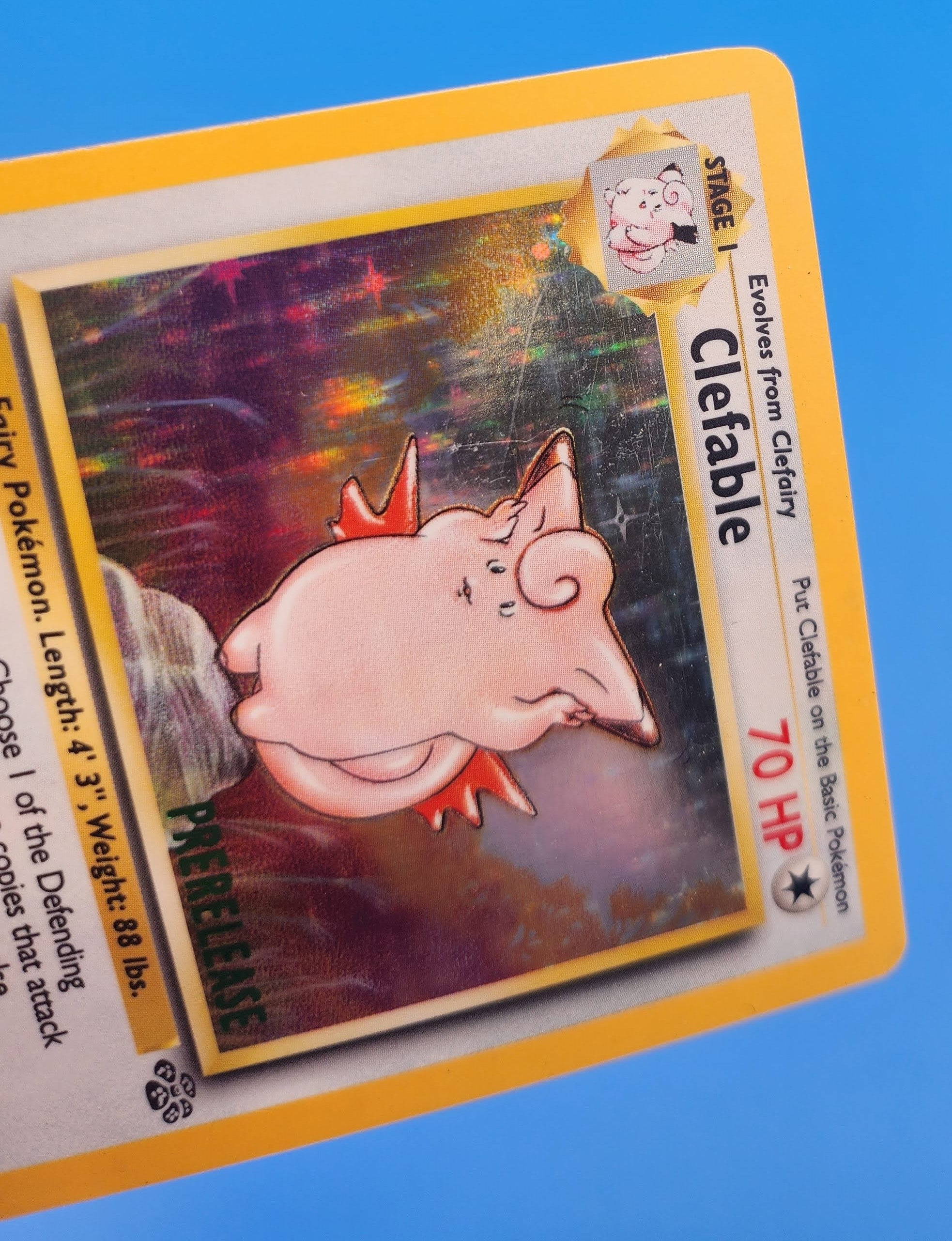 Clefable - 01/64 (JU) Holo Rare - Moderately Played (PRERELEASE STAMPED)