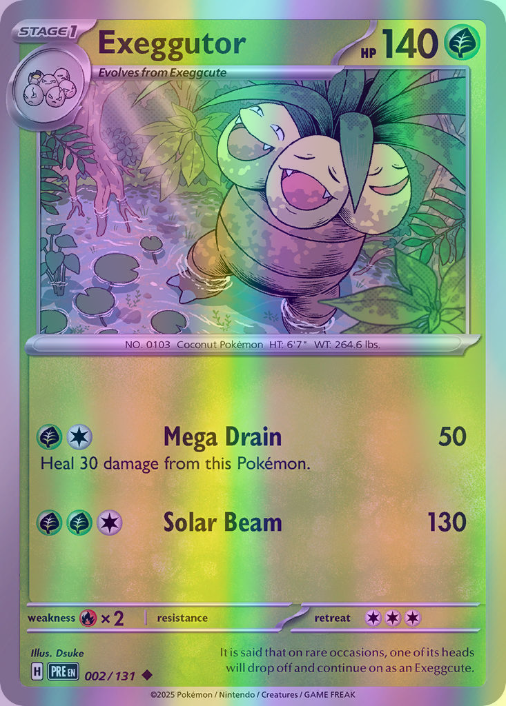 Exeggutor - 002/131 (PRE) Uncommon - Near Mint Reverse Holofoil