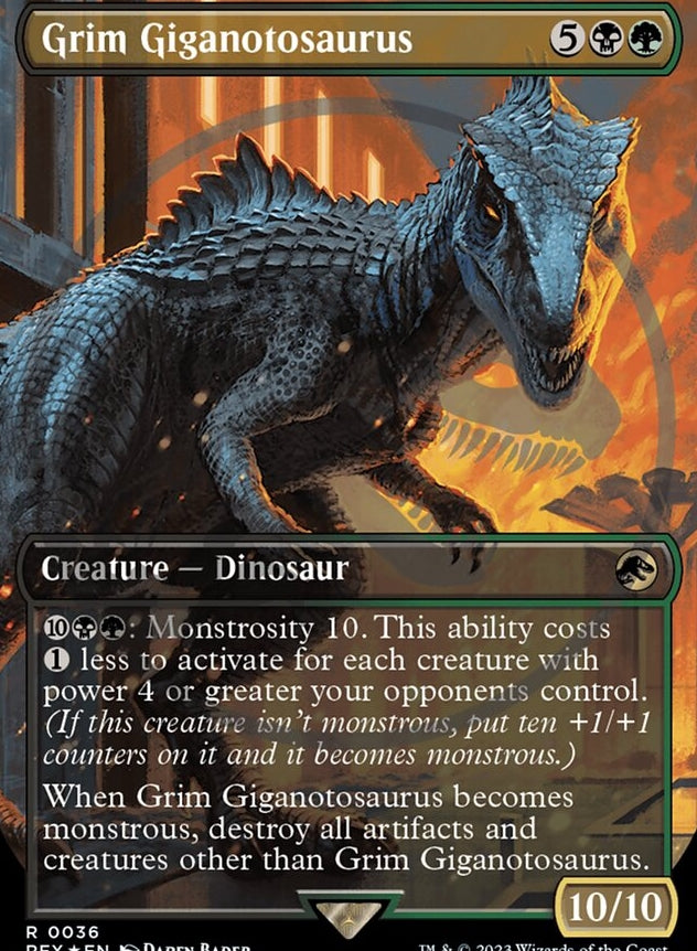 Grim Giganotosaurus [#0036 Embossed Foil] (REX-R)