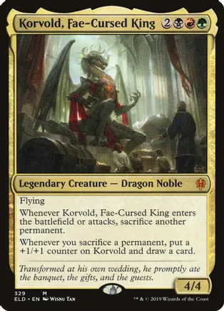 Korvold, Fae-Cursed King [#329] (ELD-M-FOIL) Damaged