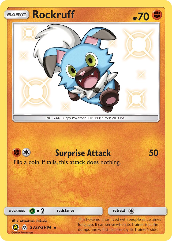 Rockruff - SV23/SV94 (HIF:SV) Shiny Holo Rare - Near Mint Holofoil