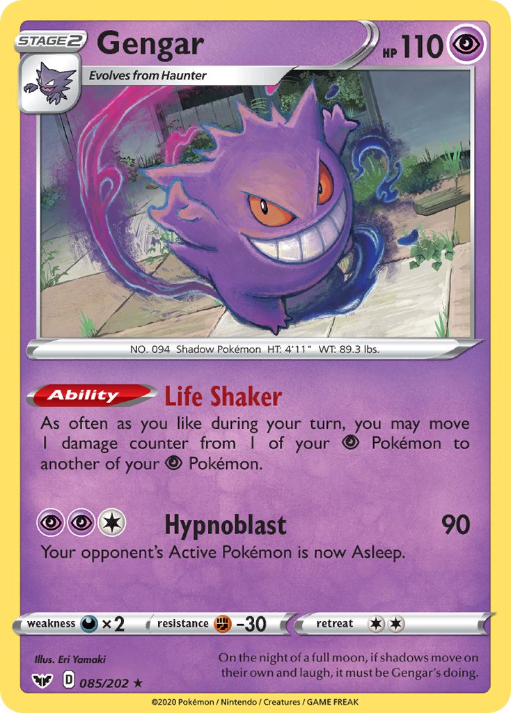 Gengar - 085/202 (SWSH01) Holo Rare - Near Mint Holofoil