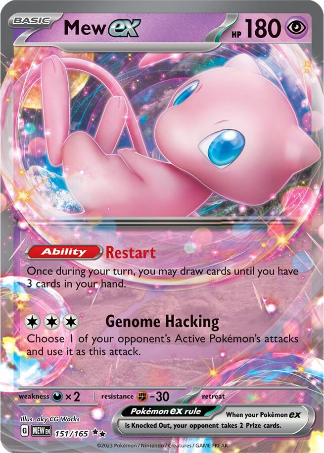 Mew ex - 151/165 (MEW) Double Rare - Moderate Play Holofoil