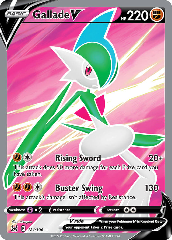 Gallade V (Full Art) - 181/196 (SWSH11) Ultra Rare - Near Mint Holofoil