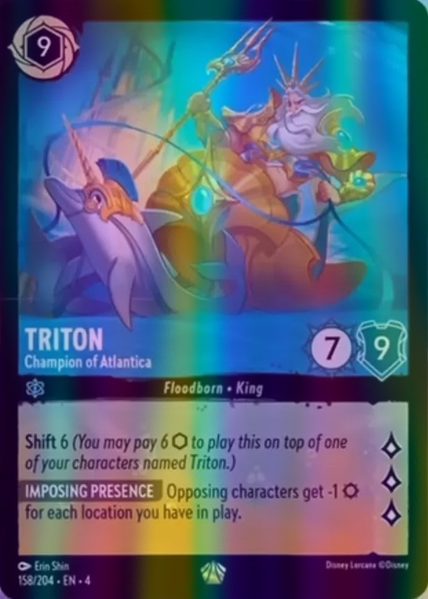 Triton - Champion of Atlantica (Ursula's Return 158/204) Legendary - Near Mint Cold Foil