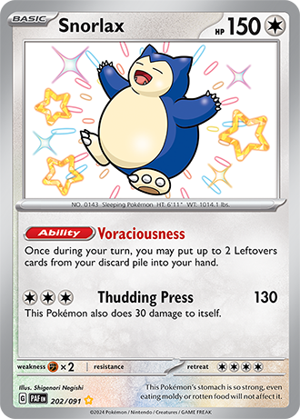 Snorlax - 202/091 (PAF) Secret Rare - Near Mint Holofoil