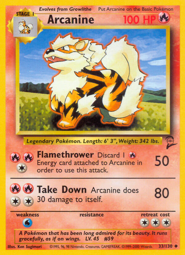 Arcanine - 033/130 (BS2) Uncommon - Near Mint