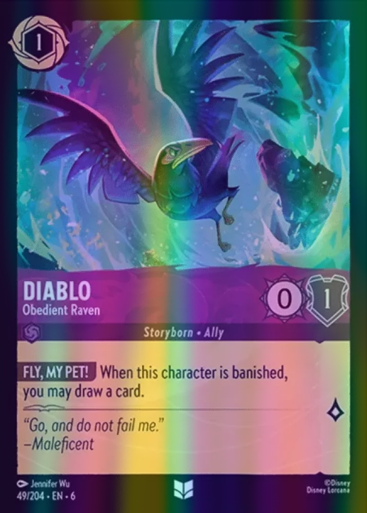 Diablo - Obedient Raven (Azurite Sea 049/204) Uncommon - Near Mint Cold Foil