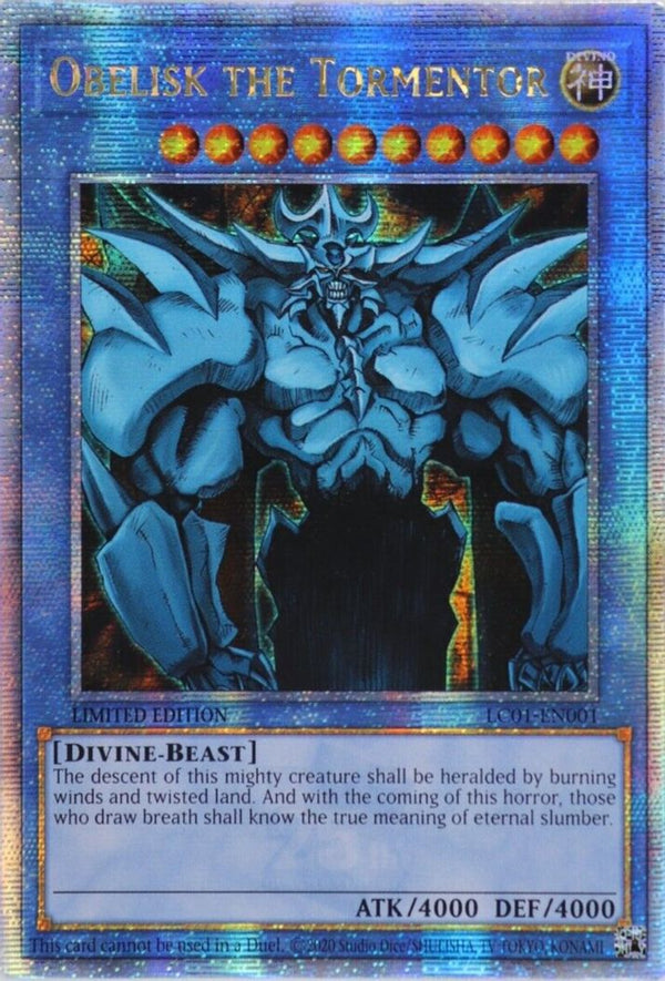 Obelisk the Tormentor (Quarter Century Secret Rare) (LC01-EN001) Quarter Century Secret Rare - Near Mint Limited