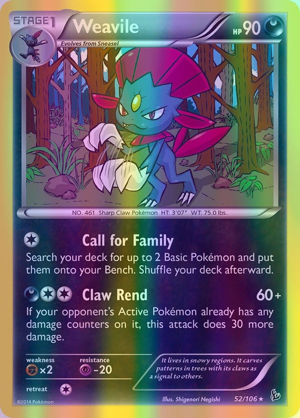 Weavile - 052/106 (FLF) Rare - Near Mint Reverse Holofoil