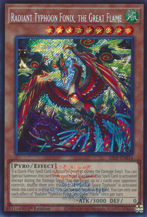 Radiant Typhoon Fonix, the Great Flame (Emblazoned) (26LP-EN014)