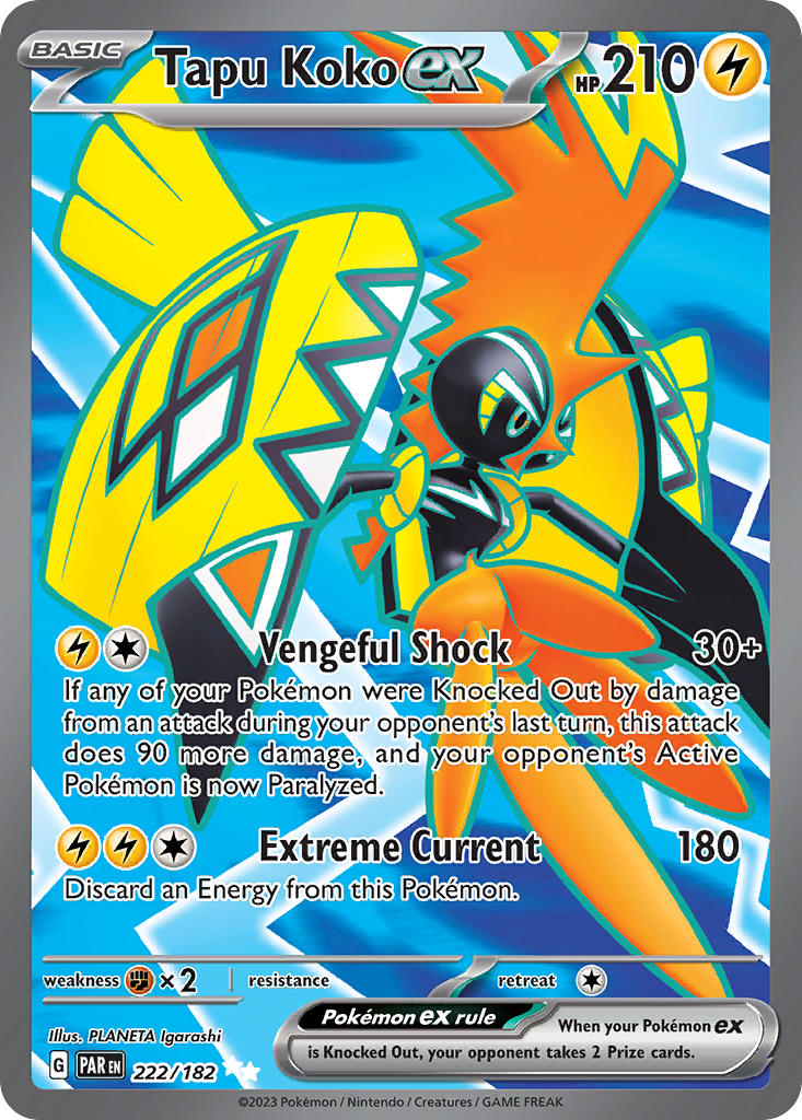 Tapu Koko ex - 222/182 (PAR) Ultra Rare - Near Mint Holofoil