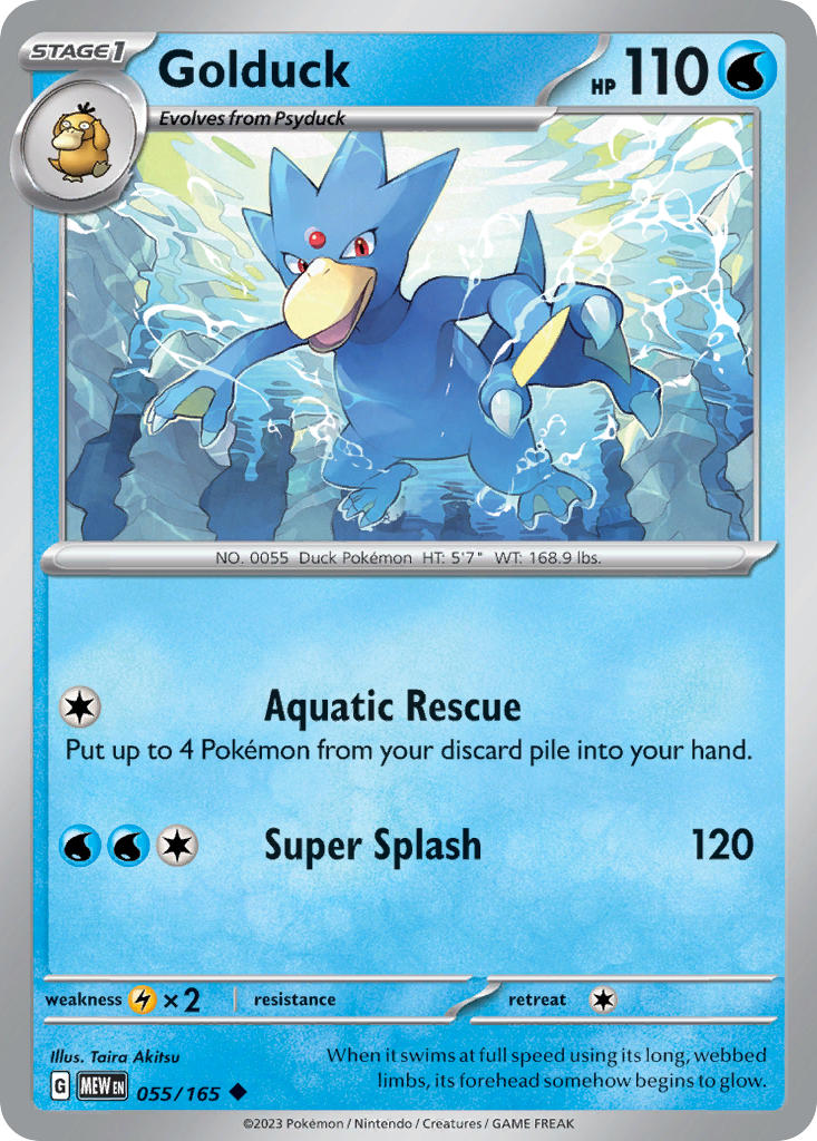 Golduck - 055/165 (MEW) Uncommon - Near Mint