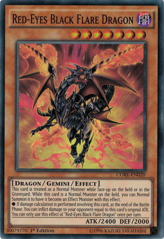 Red-Eyes Black Flare Dragon (CORE-EN020) Super Rare - Near Mint 1st Edition