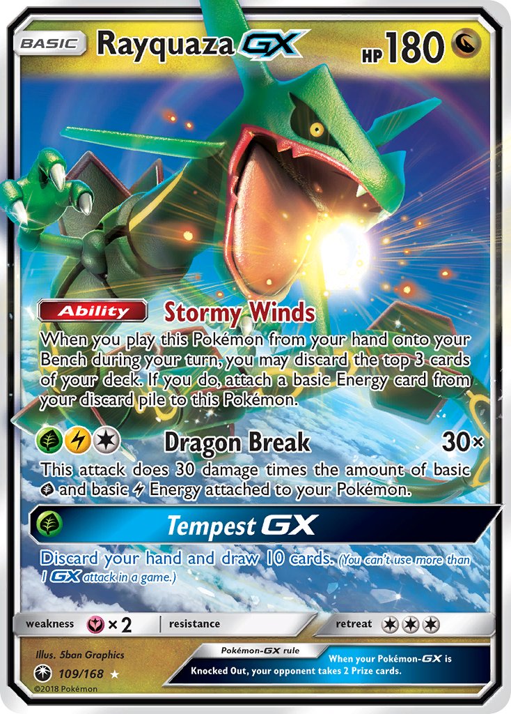 Rayquaza GX - 109/168 (CES) Ultra Rare - Near Mint Holofoil