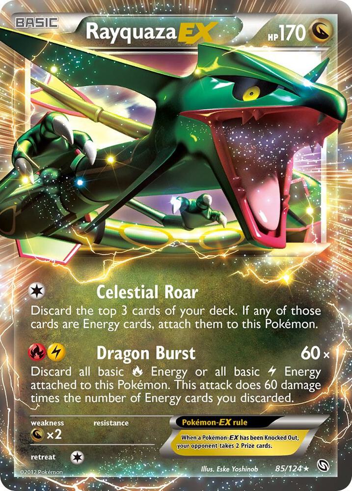 Rayquaza EX - 85/124 (DRX) Ultra Rare - Moderate Play