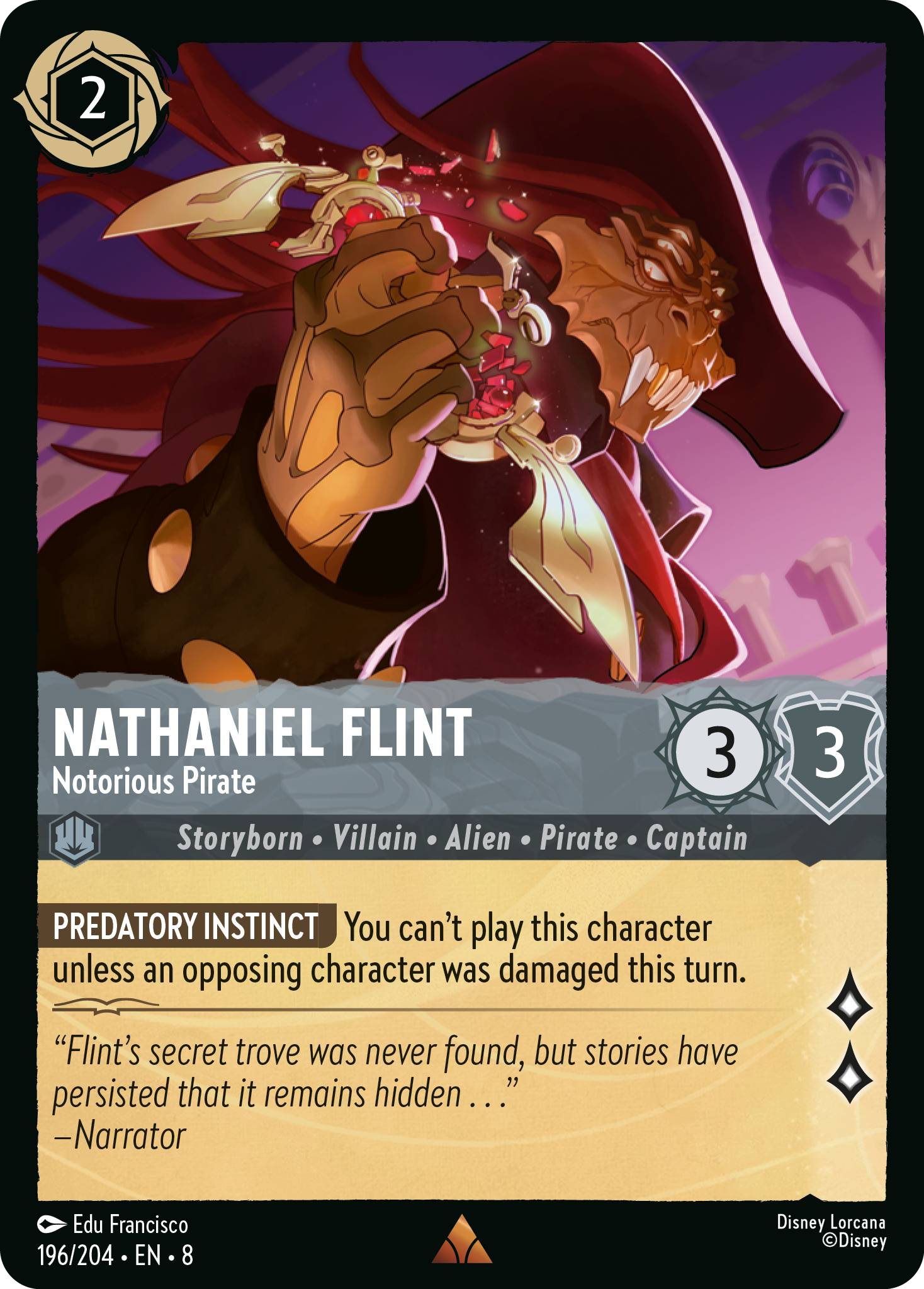 Nathaniel Flint - Notorious Pirate (Reign of Jafar - 196/204 ) Rare