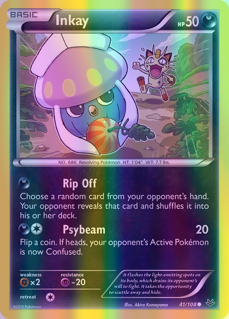 Inkay - 041/108 (ROS) Common - Near Mint Reverse Holofoil