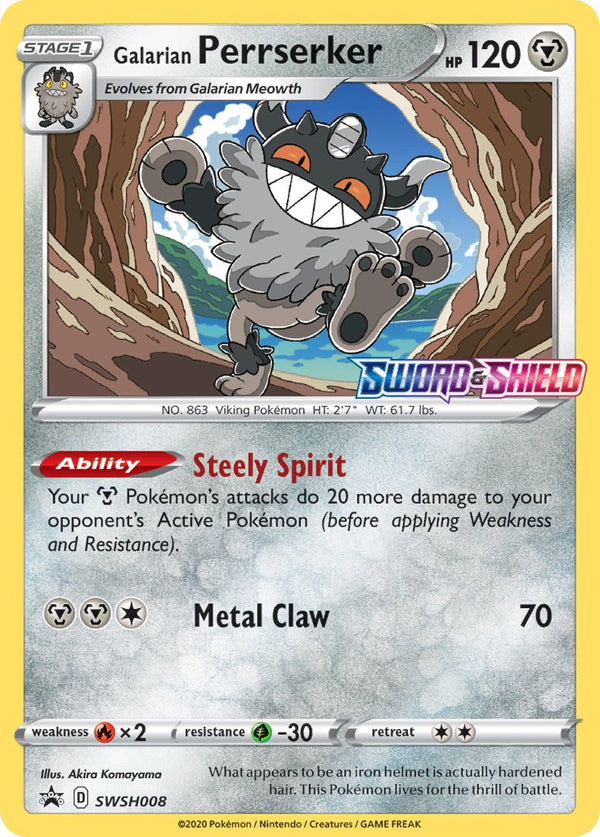 Galarian Perrserker (Prerelease) [Staff] - SWSH008 (SWSH:PR) Promo - Near Mint Holofoil