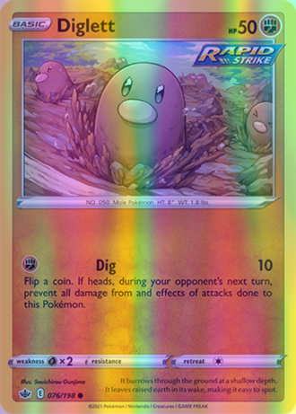 Diglett - 076/198 (SWSH06) Common - Near Mint Reverse Holofoil