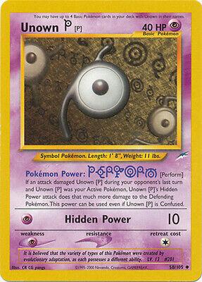 Unown [P] - 58/105 (N4) Unlimited Uncommon - Moderate Play