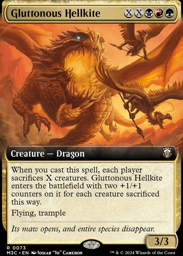 Gluttonous Hellkite [#0073 Extended Art Ripple Foil] (M3C-R)