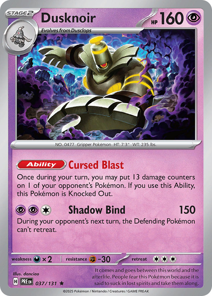 Dusknoir - 037/131 (PRE) Rare - Near Mint Holofoil