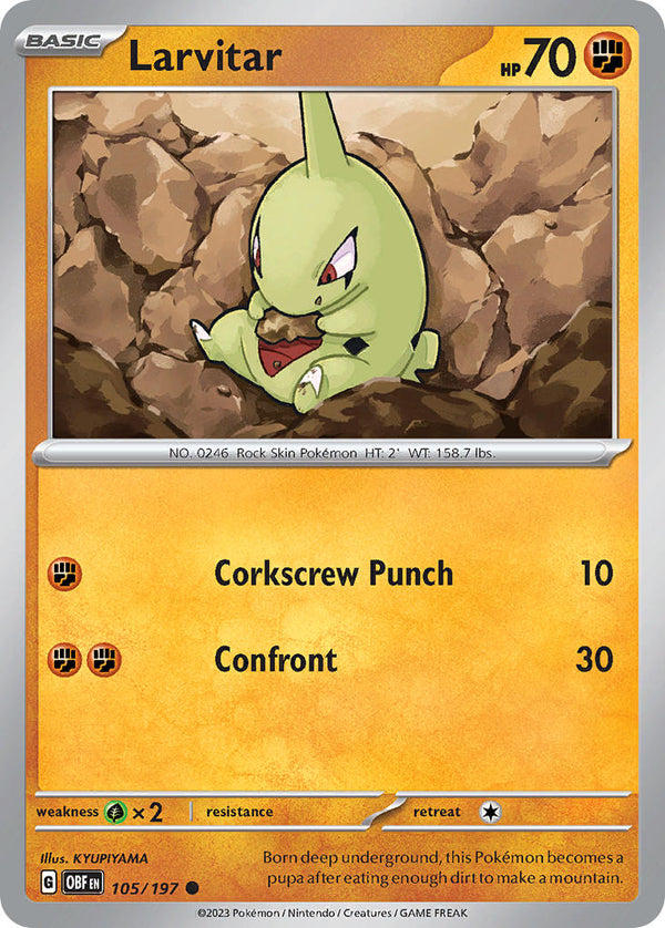 Larvitar - 105/197 (OBF) Common - Near Mint