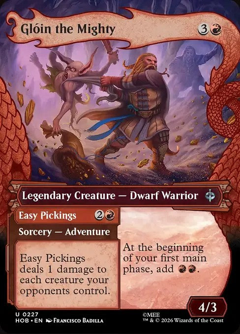 Gloin the Mighty // Easy Pickings [ #0227 Showcase Dragon Hoard Frame ] (HOB-U)