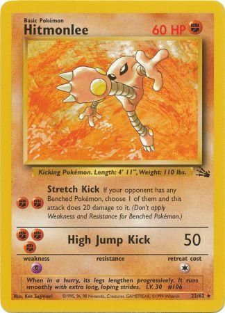 Hitmonlee  - 22/62 (FO) Rare - Near Mint Unlimited