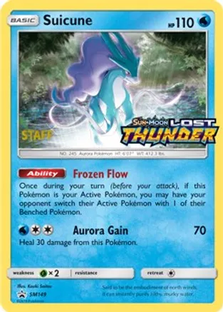 Suicune (Prerelease) [Staff] - SM149 (SM:PR) Promo - Near Mint Holofoil