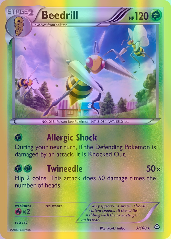 Beedrill - 003/160 (PRC) Rare - Near Mint Reverse Holofoil